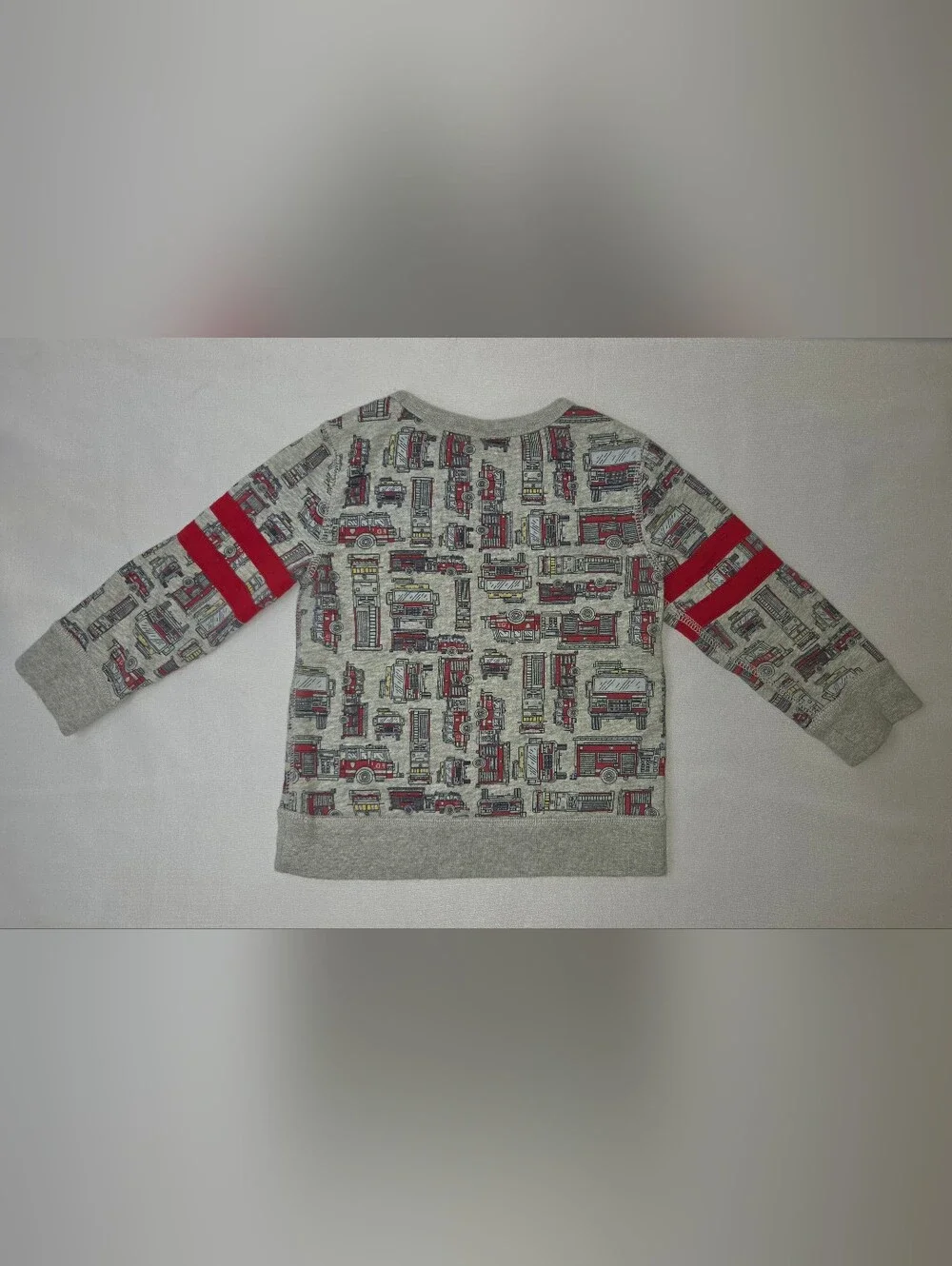 GAP Kids Gray Sweatshirt with Blue HERO and Red Fire Truck Print
